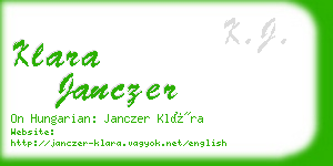 klara janczer business card